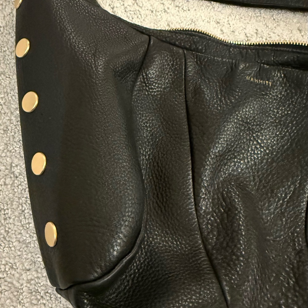 Hammitt Black Morgan Leather Shoulder Bag with Gold Studs - Picture 4 of 11